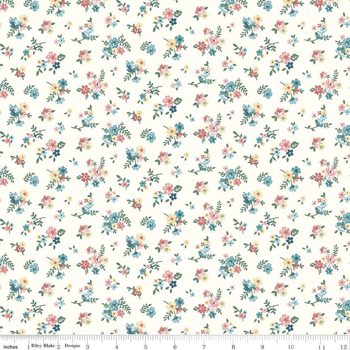 Fabric Riley Blake Cloud Ditsy Floral Mary Catherine by the Quarter Yard C16703-CLOUD