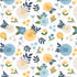 Pattern of colorful flowers on a white background