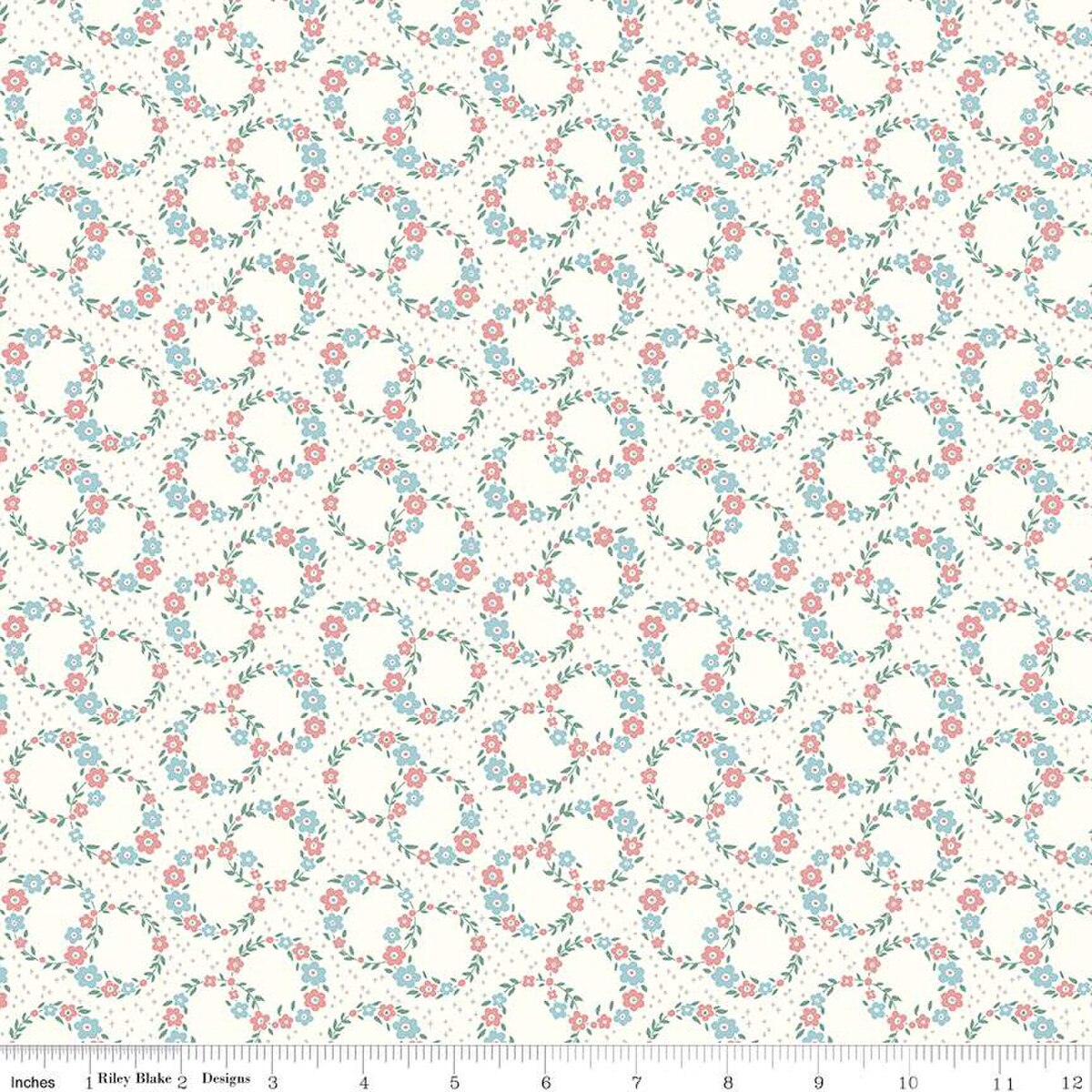 Fabric Riley Blake Cloud Wreaths Mary Catherine by the Quarter Yard C16701-CLOUD