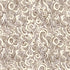 A close-up of a repeating abstract swirl pattern in taupe brown and warm off-white, filling the entire frame.