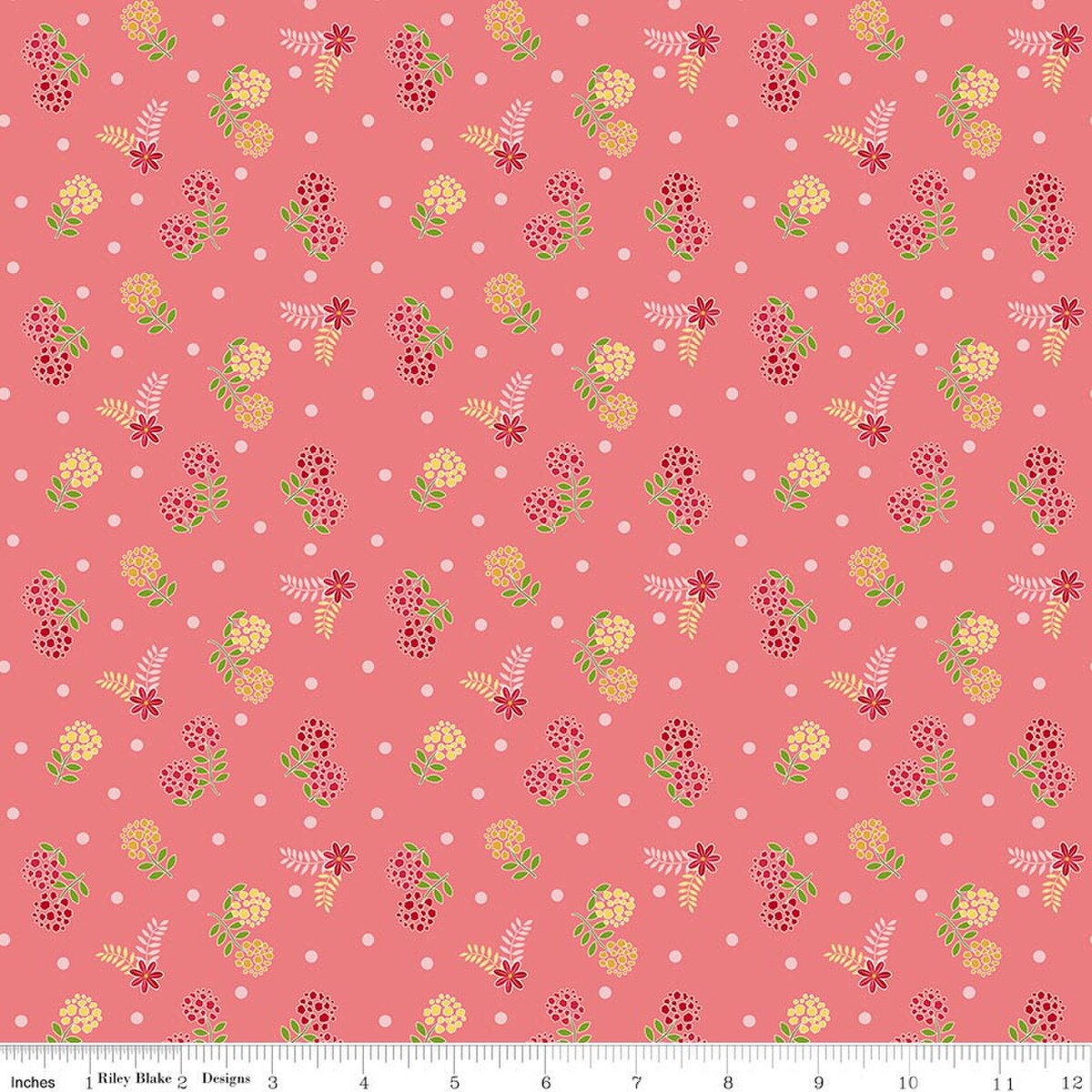 Fabric Riley Blake Coral Blossoms Awakening by the Quarter Yard C17104-CORAL