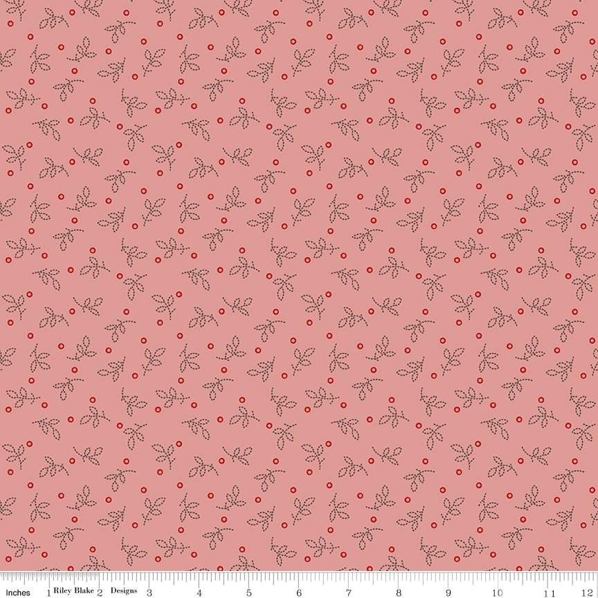 Fabric Riley Blake Coral Pleasant Gentler Times by the Quarter Yard C16482-CORAL