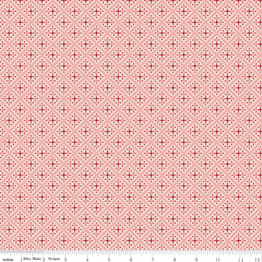 Fabric Riley Blake Coral Shenanigans Gentler Times by the Quarter Yard C16487-CORAL