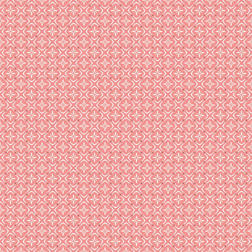 Fabric Riley Blake Coral Tile Renew by the Quarter Yard C17286-CORAL