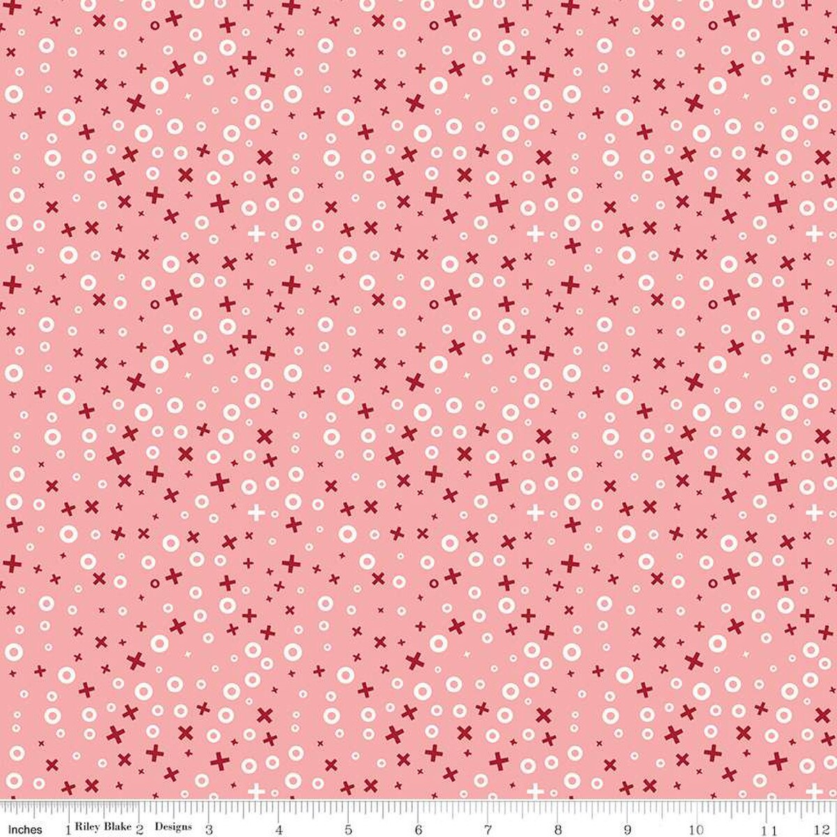 Fabric Riley Blake Coral XOs Love You Always by the Quarter Yard C16872-CORAL