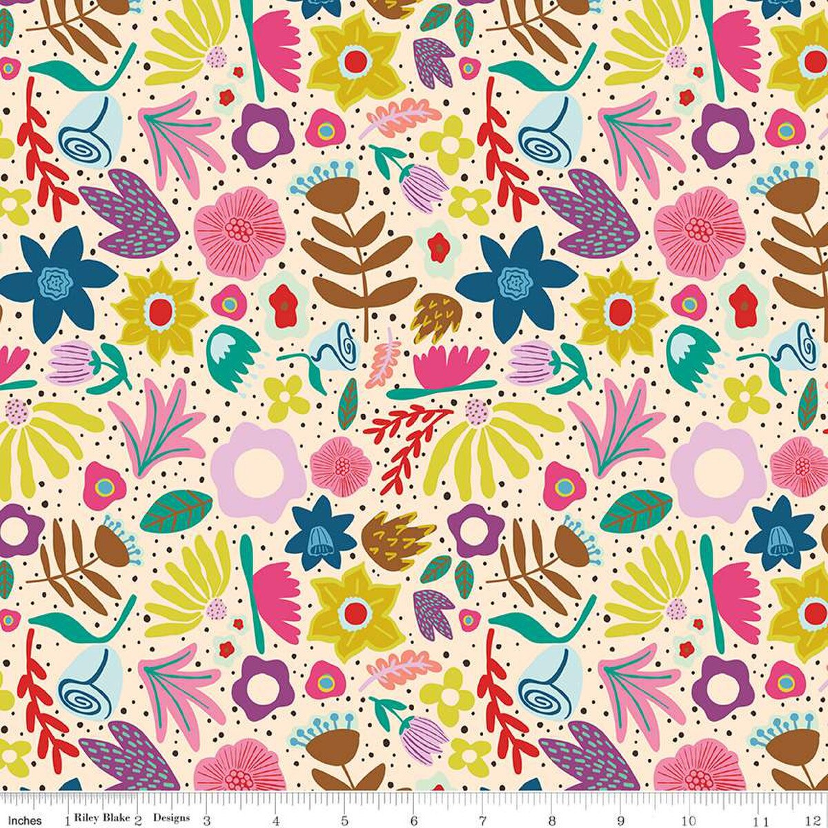 Fabric Riley Blake Cream Along the Way The Genesis of a Journey by the Quarter Yard C16931-CREAM