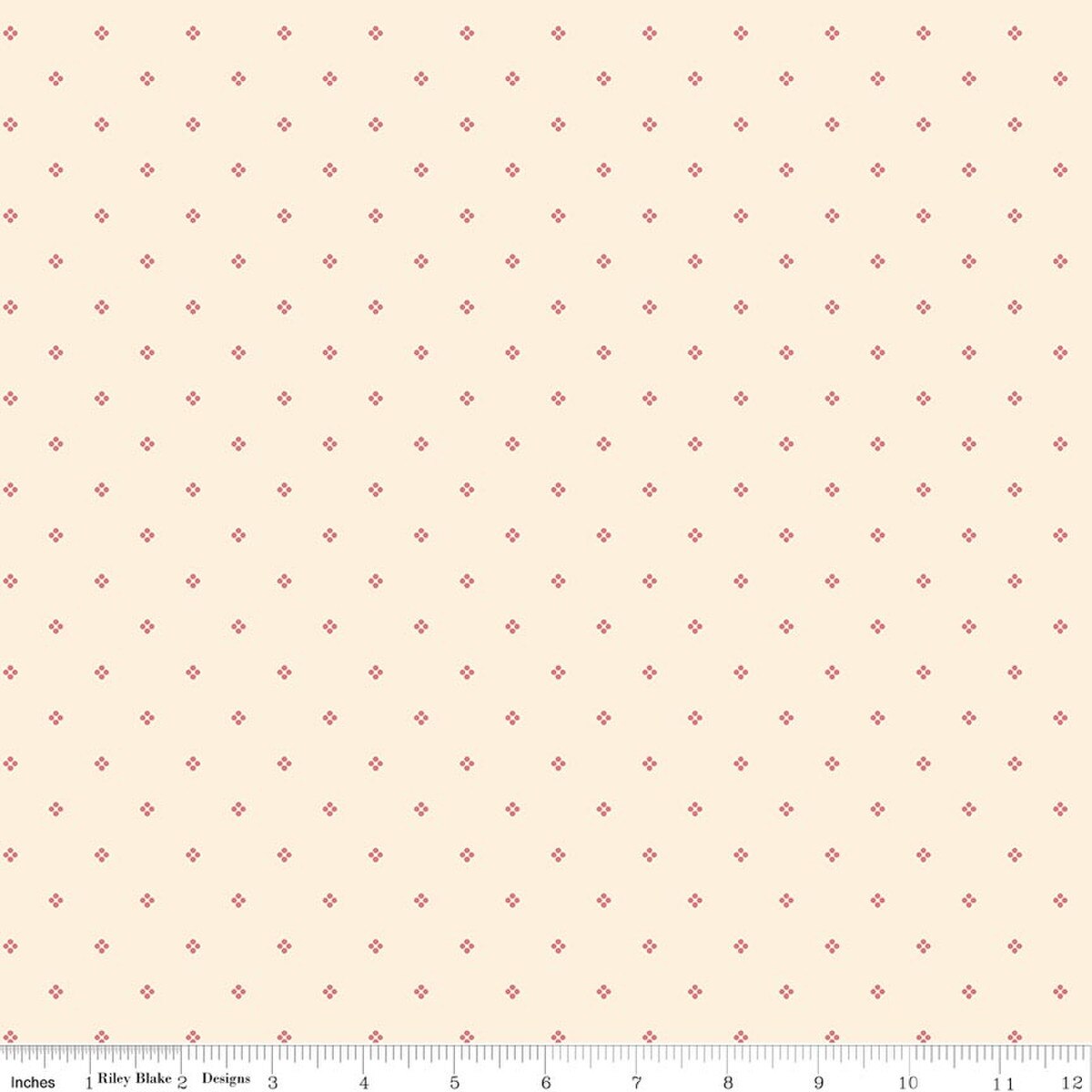 Fabric Riley Blake Cream Dots Rose & Violet's Bouquet des Fleurs by the Quarter Yard C17294-CREAM
