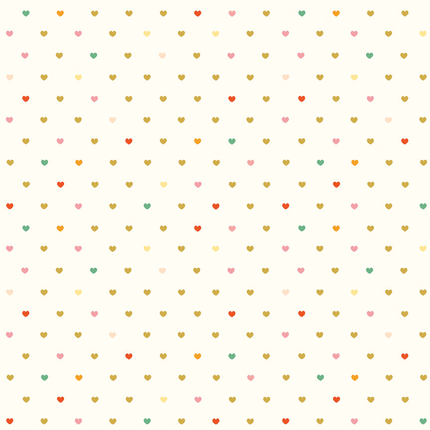 Fabric Riley Blake Cream Hearts Serendipity 2 Designer Flannel by the Quarter Yard F17513-CREAM