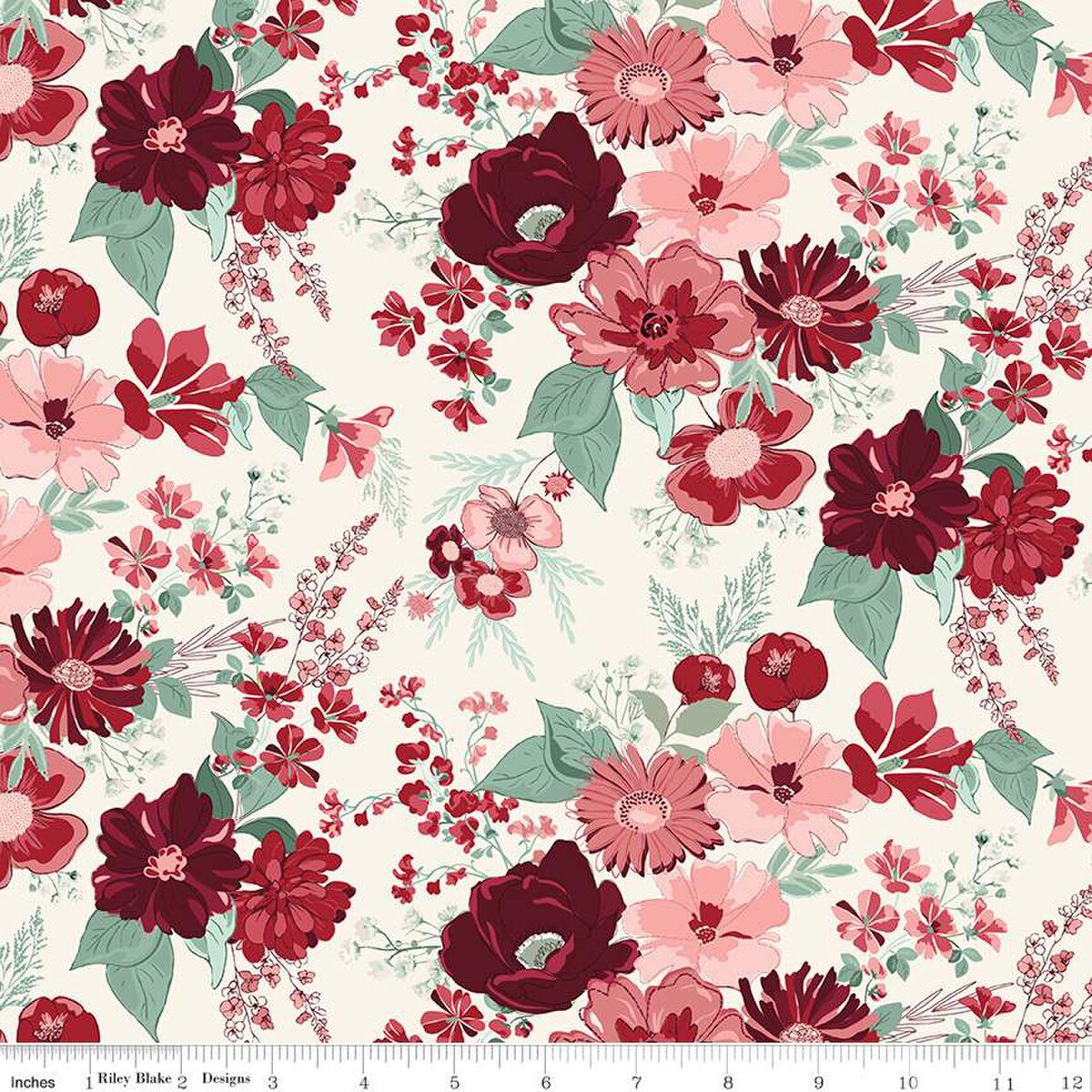 Fabric Riley Blake Cream Main Love You Always by the Quarter Yard C16870-CREAM