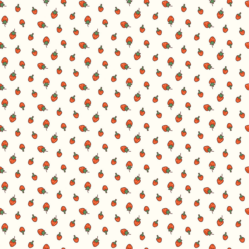 Fabric Riley Blake Cream Strawberries Serendipity 2 by the Quarter Yard C17302-CREAM
