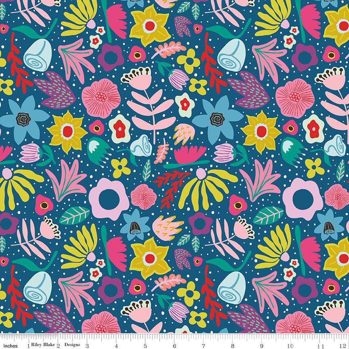 Fabric Riley Blake Denim Along the Way The Genesis of a Journey by the Quarter Yard C16931-DENIM