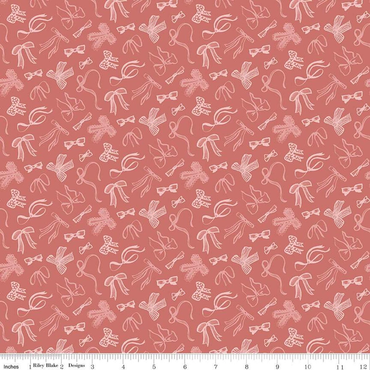 Fabric Riley Blake Faded Red Bows Mary Catherine by the Quarter Yard C16702-FADEDRED