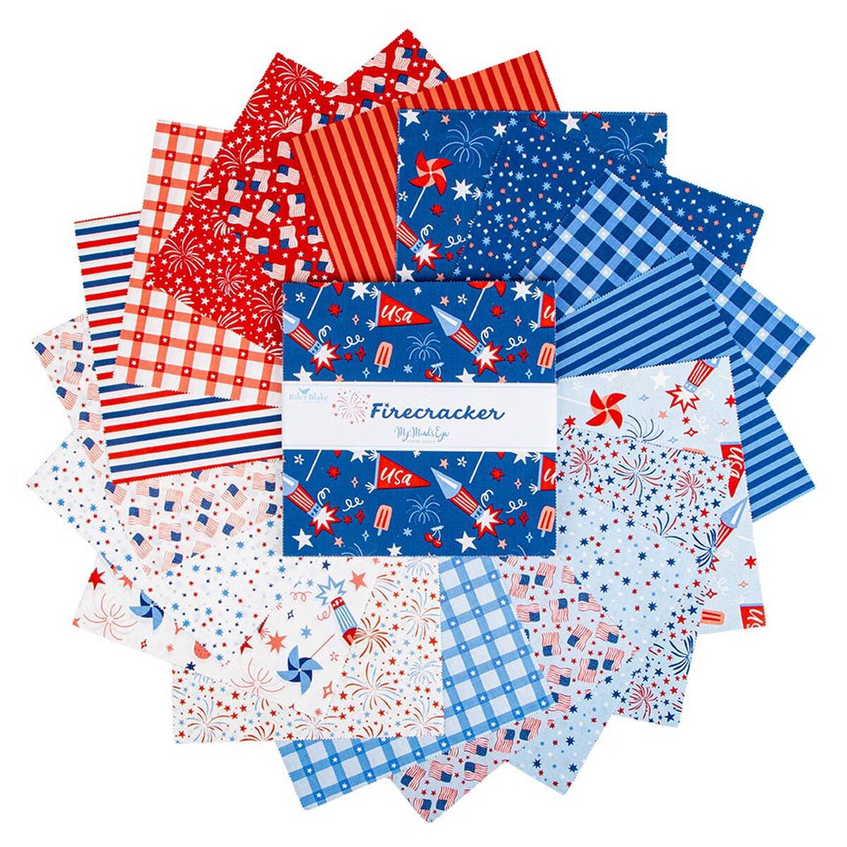 Fabric Riley Blake Firecracker 42pc 10" Stacker 10-17200-42