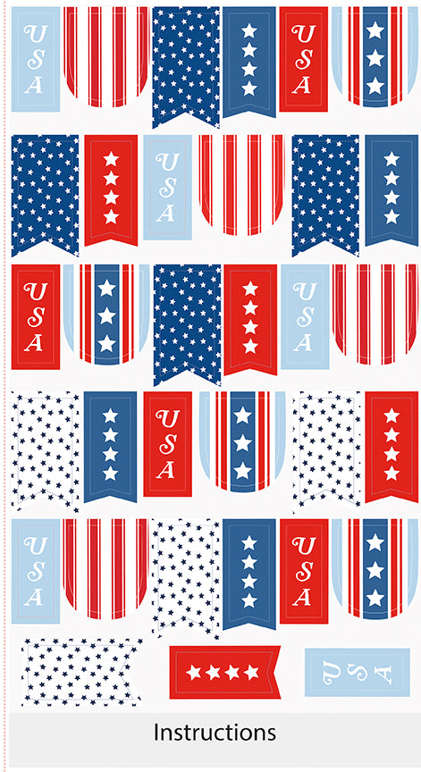 Fabric Riley Blake Firecracker Banner Panel P17207-PANEL