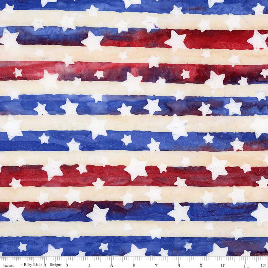 Fabric Riley Blake Fireworks Expressions Batiks Let Freedom Reign by the Quarter Yard BT23191-223