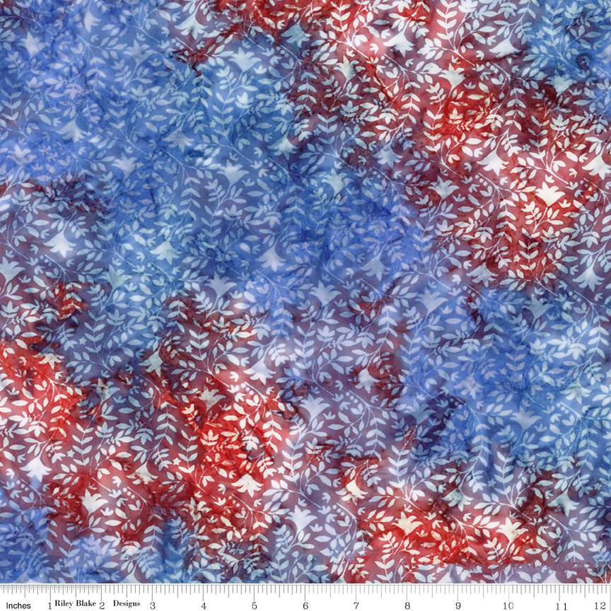 Fabric Riley Blake Fireworks Vines Expressions Batiks Let Freedom Reign by the Quarter Yard BT23196-223