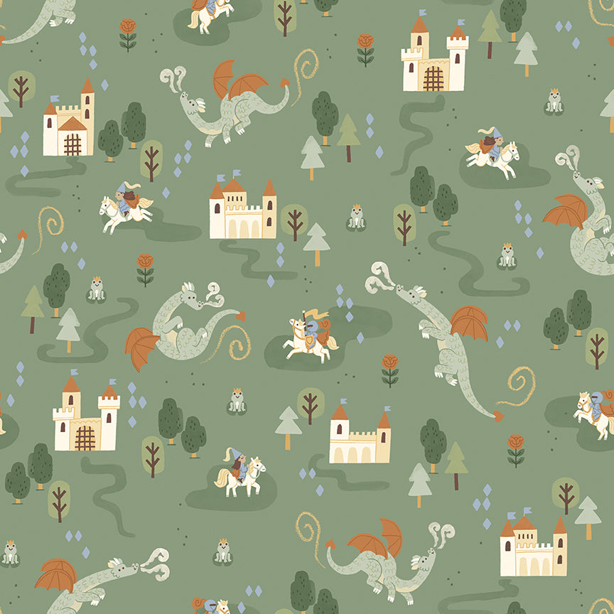 Fabric Riley Blake Forest Main Faraway Kingdom by the Quarter Yard C17430-FOREST