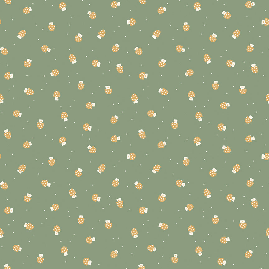 Fabric Riley Blake Forest Mushroom Cheer Faraway Kingdom by the Quarter Yard C17435-FOREST