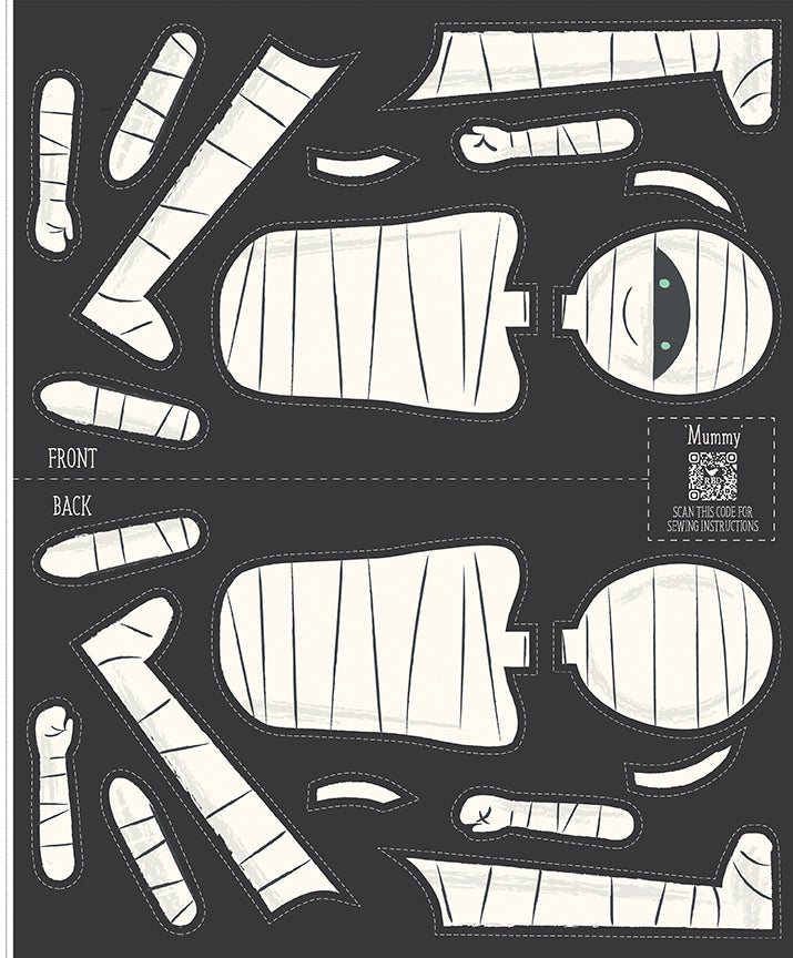 Fabric Riley Blake Frank and Friends Mummy Panel P17479-PANEL