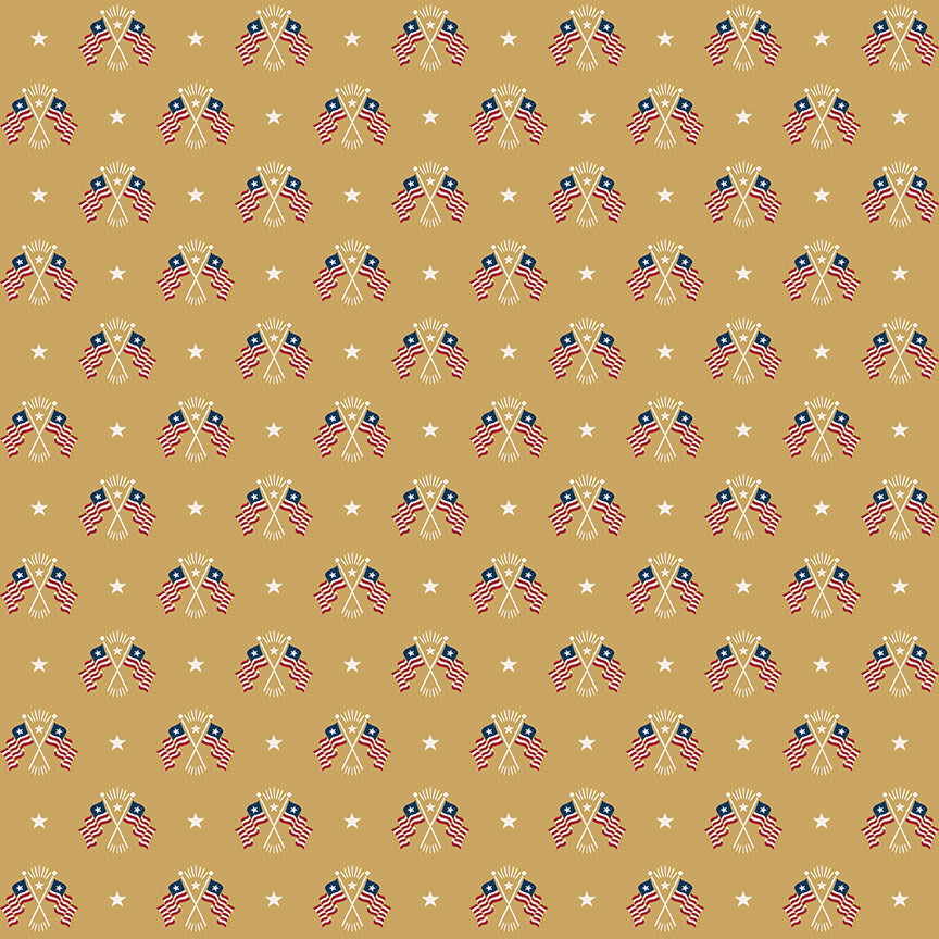 Fabric Riley Blake Gold Old Glory Independence by the Quarter Yard C17333-GOLD