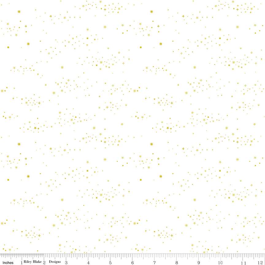 Fabric Riley Blake Gold Starlight Essence by the Quarter Yard C16463-GOLD