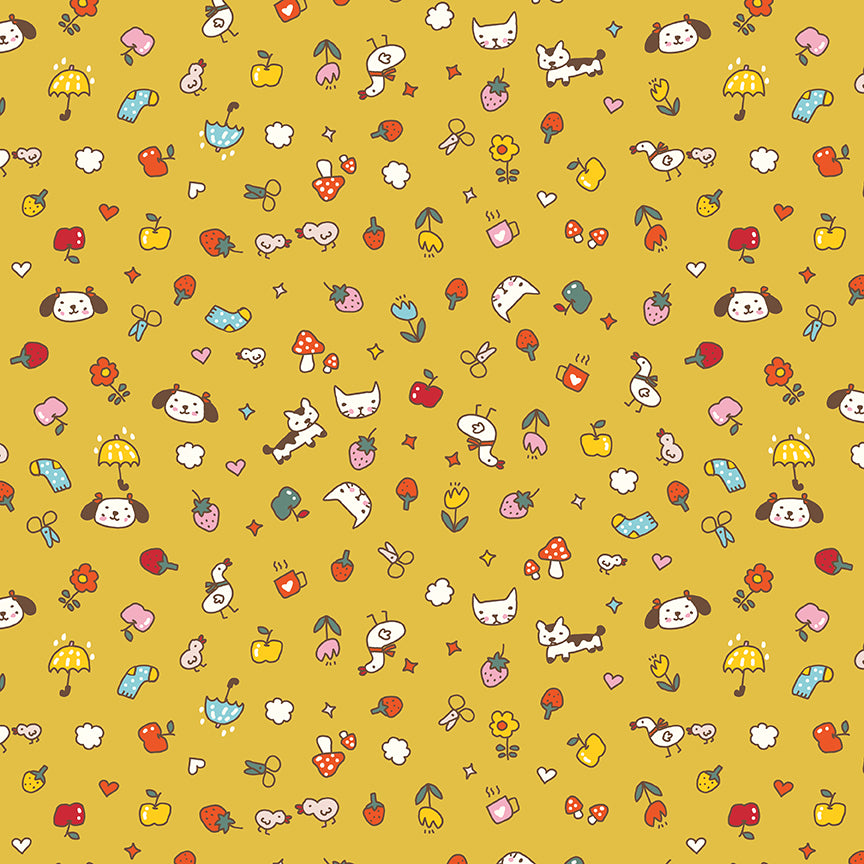 Fabric Riley Blake Golden Toss Serendipity 2 by the Quarter Yard C17301-GOLDEN