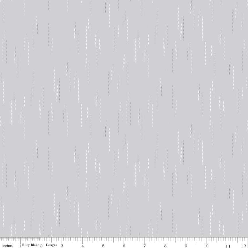 Fabric Riley Blake Gray Raindrops Essence by the Quarter Yard C16461-GRAY