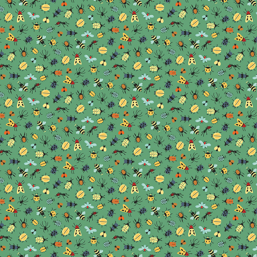 Fabric Riley Blake Green Bug Life Happy Haven by the Quarter Yard C17623-GREEN