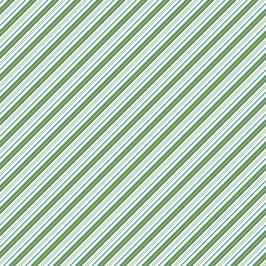 Fabric Riley Blake Green Candy Cane Stripes Claus & Co. by the Quarter Yard C17747-GREEN