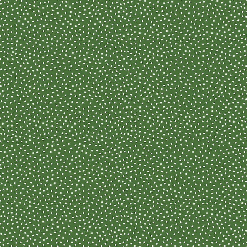 Green background with small white polka dots