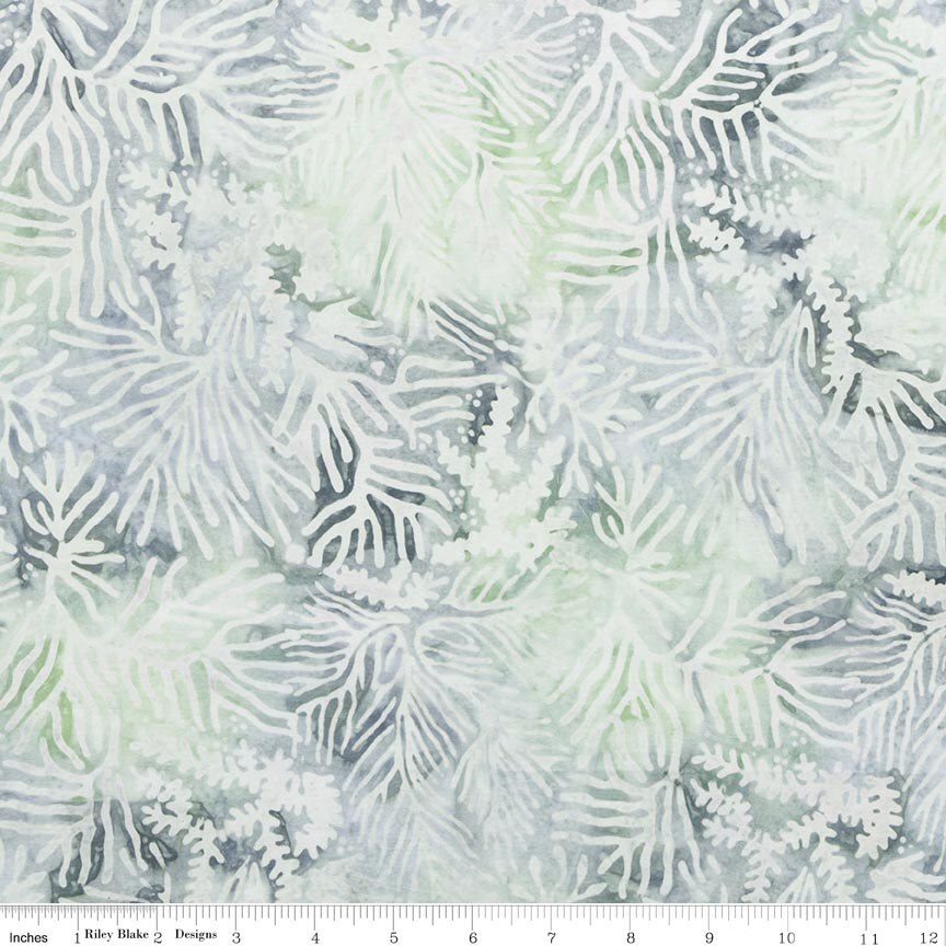 Fabric Riley Blake Green Frost Silver Shores Expressions Batiks by the Quarter Yard BT23545-347