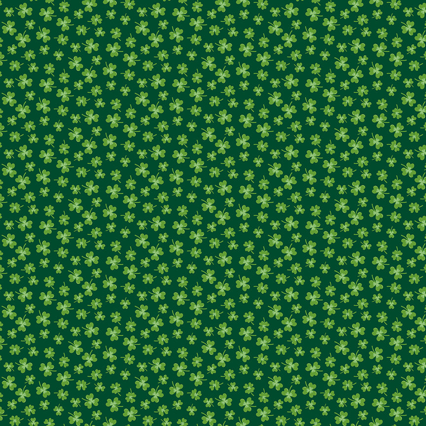 Fabric Riley Blake Green Shamrocks Seasonal Basics by the Quarter Yard C765-GREEN