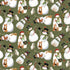 Pattern of snowmen and animals on a green background