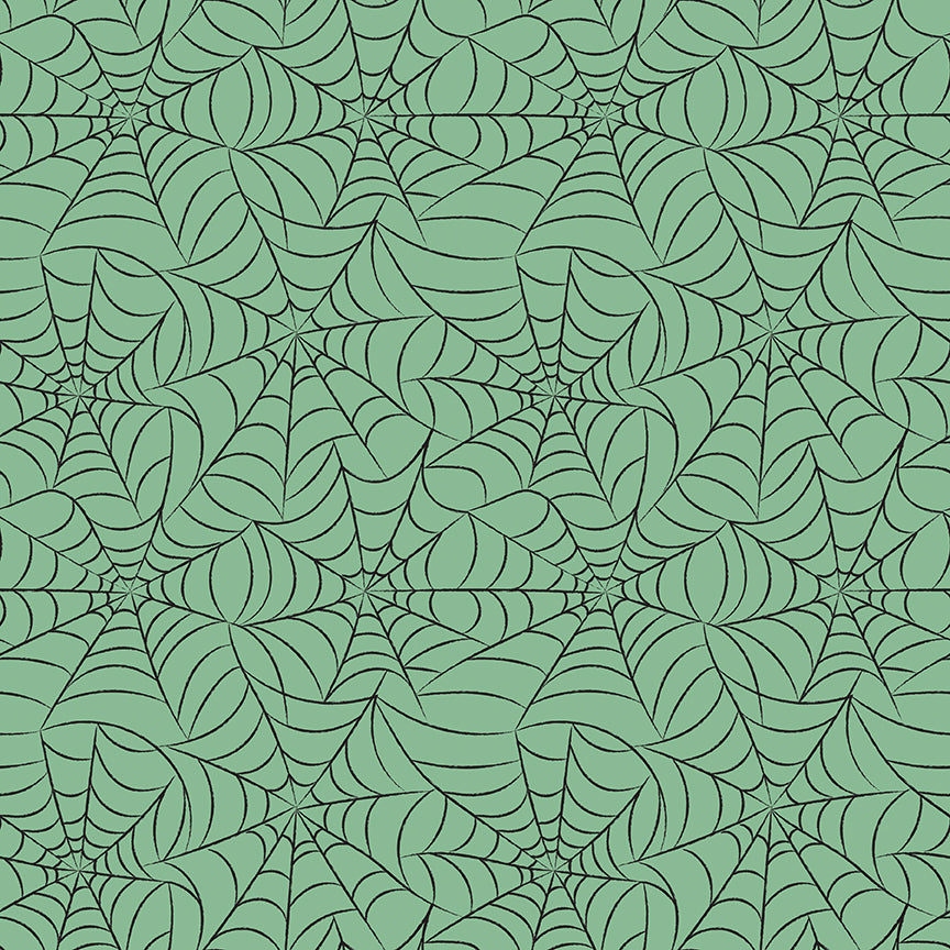 Fabric Riley Blake Green Webs Frank and Friends by the Quarter Yard C17474-GREEN