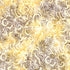 A close-up of a repeating abstract swirl pattern in warm yellow, beige, and taupe-gray tones.