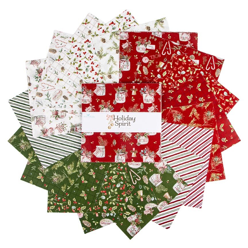 Fabric Riley Blake Holiday Spirit 42pc 10" Stacker 10-17460-42