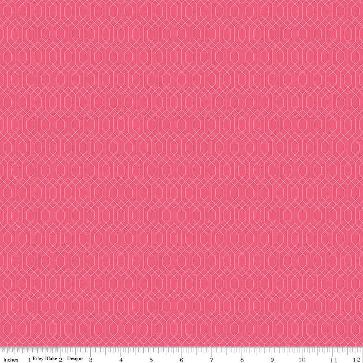 Fabric Riley Blake Hot Pink Lattice Essence by the Quarter Yard C16462-HOTPINK