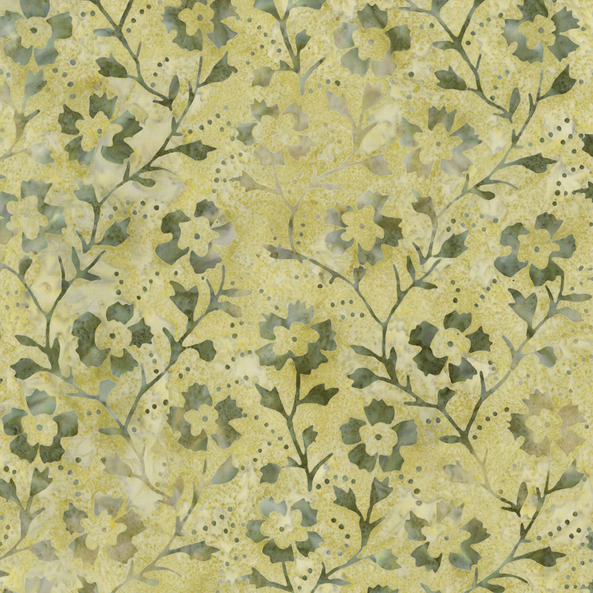 Fabric Riley Blake Lemongrass Backyard Birds Expressions Batiks by the Quarter Yard BT23583-721