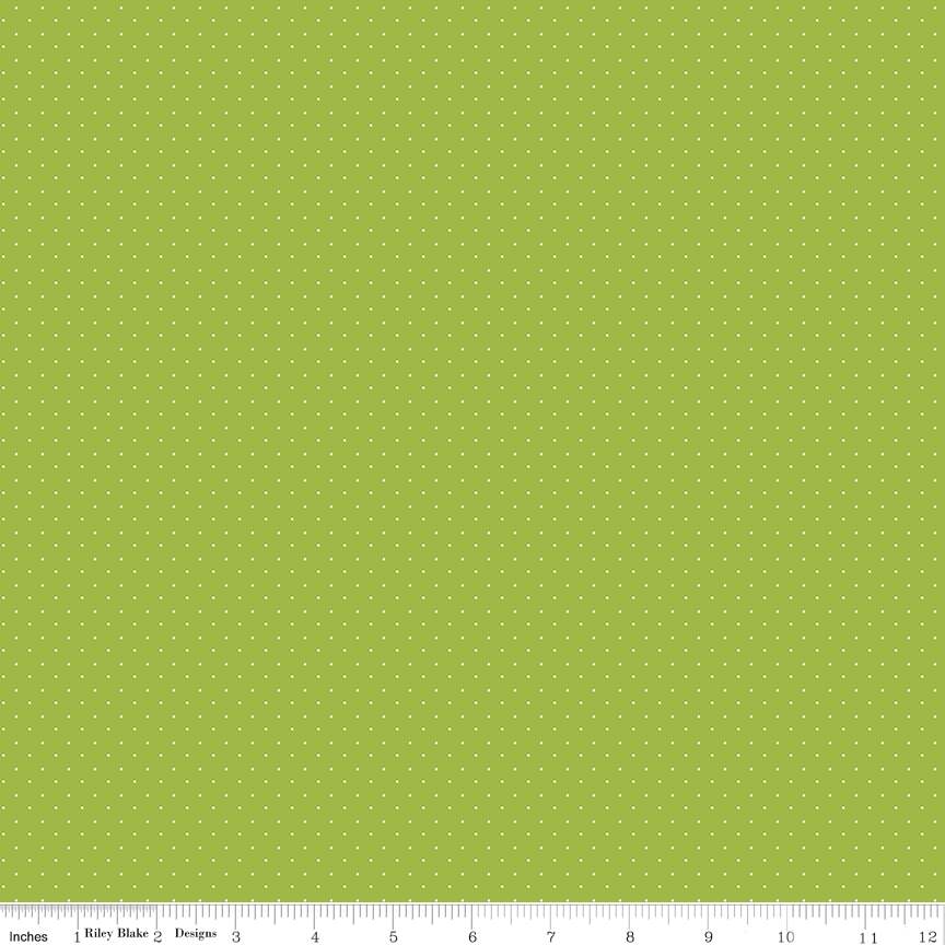 Fabric Riley Blake Lime American Jane Pindots by the Quarter Yard C840-LIME