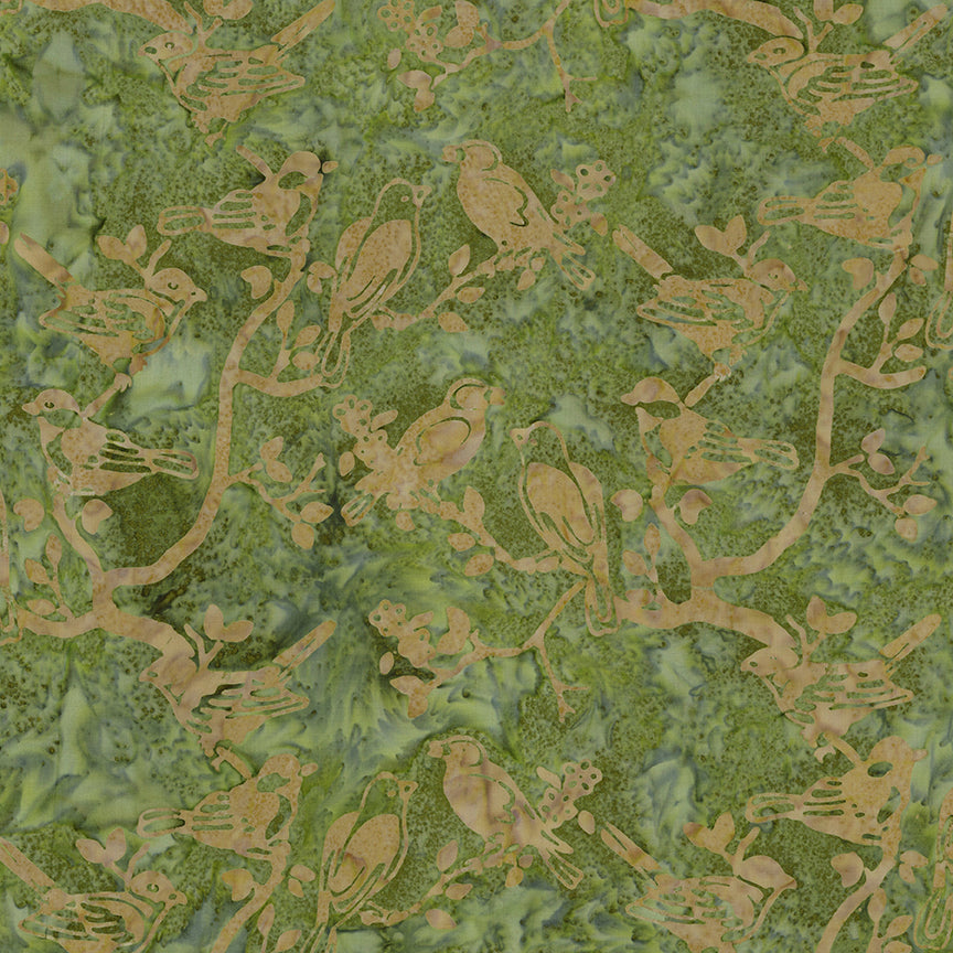 Fabric Riley Blake Limewash Backyard Birds Expressions Batiks by the Quarter Yard BT23581-722