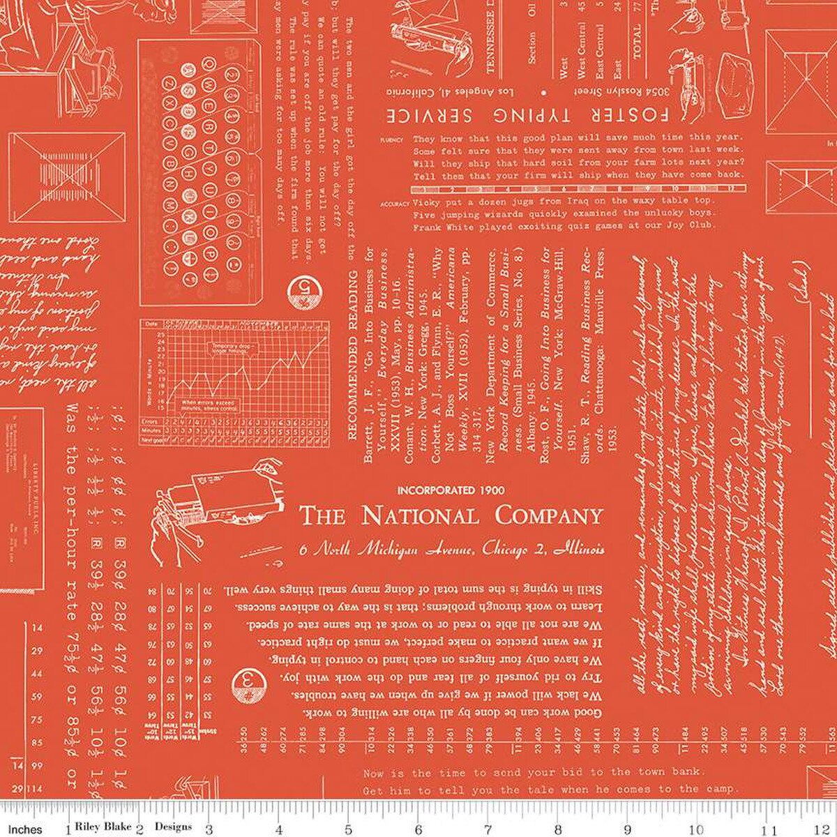 Fabric Riley Blake Lori Holt Autumn TYPE/ography by the Quarter Yard C16850-AUTUMN