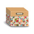 A decorative recipe box with a quilted pattern on the lower half and a small metal label reading 'RECIPES' on the front, shown on a white background.