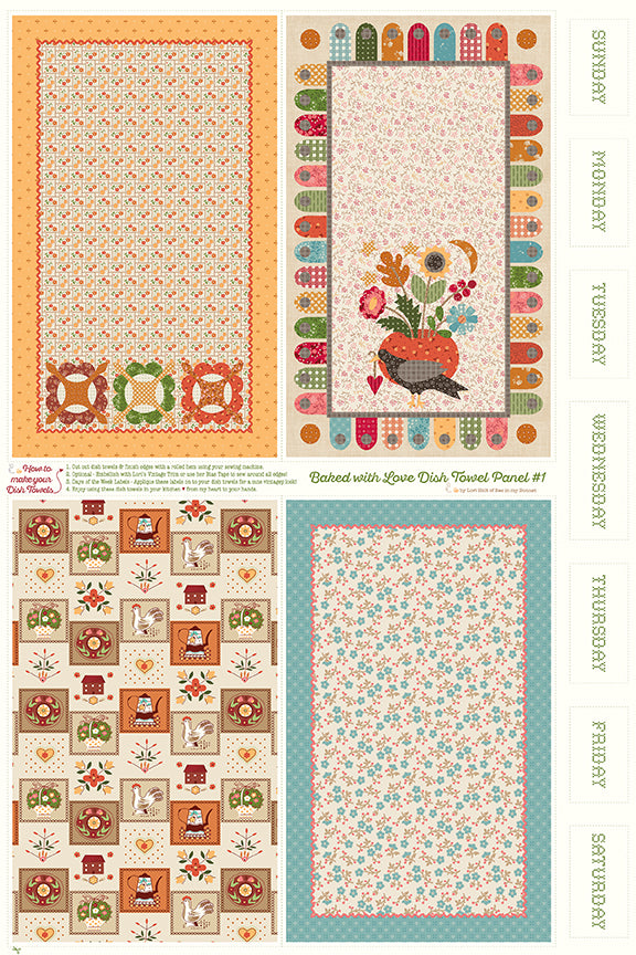 Collection of fabric panels with various patterns and designs.