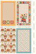 Collection of fabric panels with various patterns and designs.