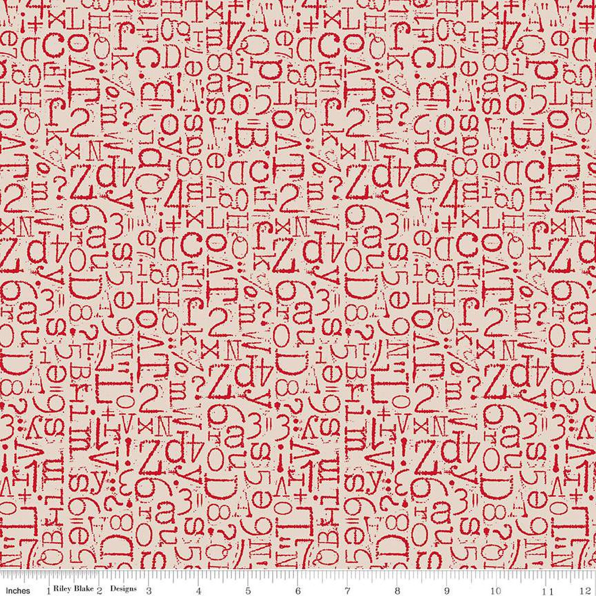 Fabric Riley Blake Lori Holt Schoolhouse Vintage Type TYPE/ography by the Quarter Yard WB16852-SCHOOLHOUSE