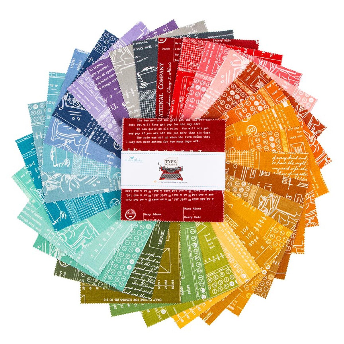 Fabric Riley Blake Lori Holt TYPE/ography 5" Stacker Bundle A 5-16850A-42