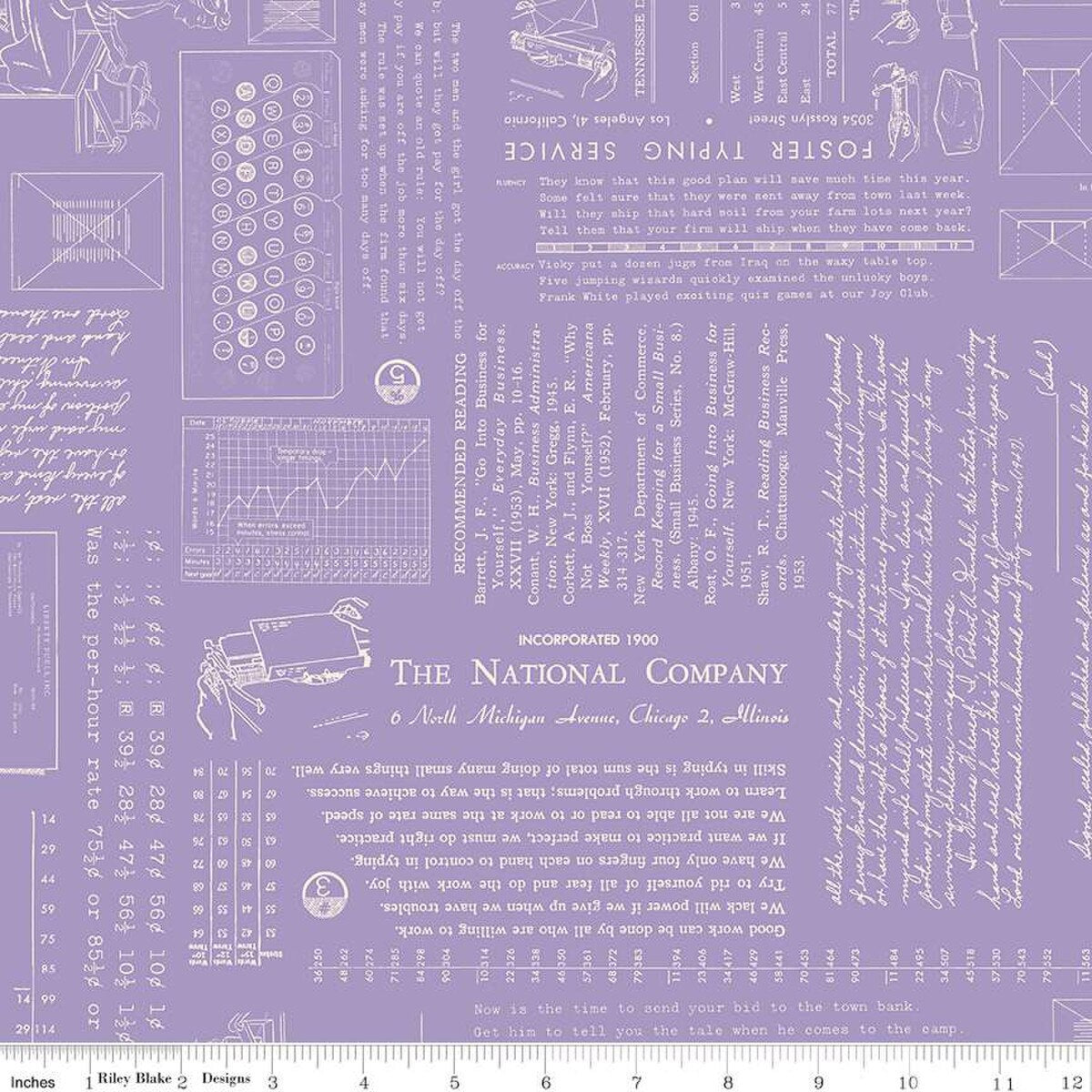 Fabric Riley Blake Lori Holt Taffy TYPE/ography by the Quarter Yard C16850-TAFFY