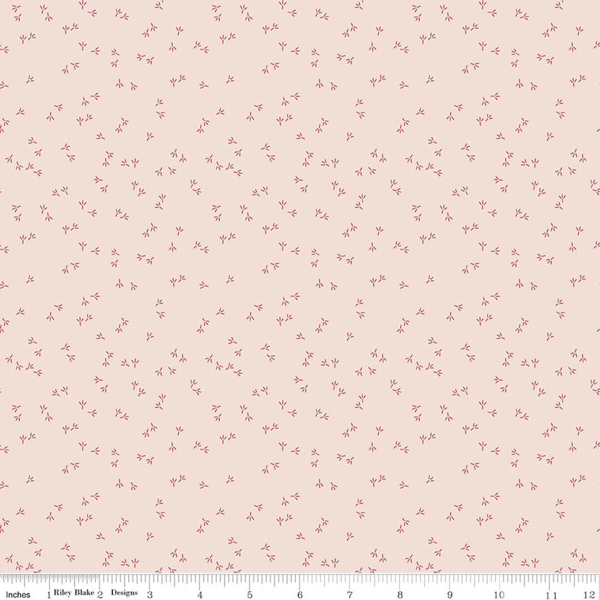 Fabric Riley Blake Lori Holt Tea Rose Chicken Tracks Background Farmer's Daughter by the Quarter Yard C17189-TEAROSE