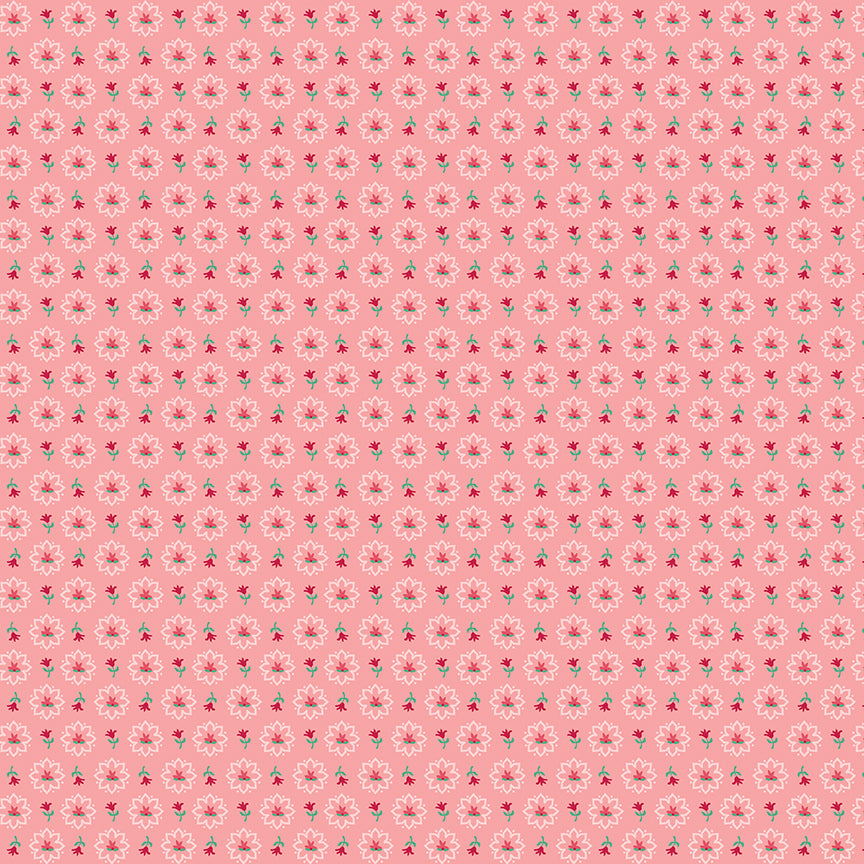 Fabric Riley Blake Lori Holt in Color Coral Heritage Berry & Sage by the Quarter Yard C17381-CORAL