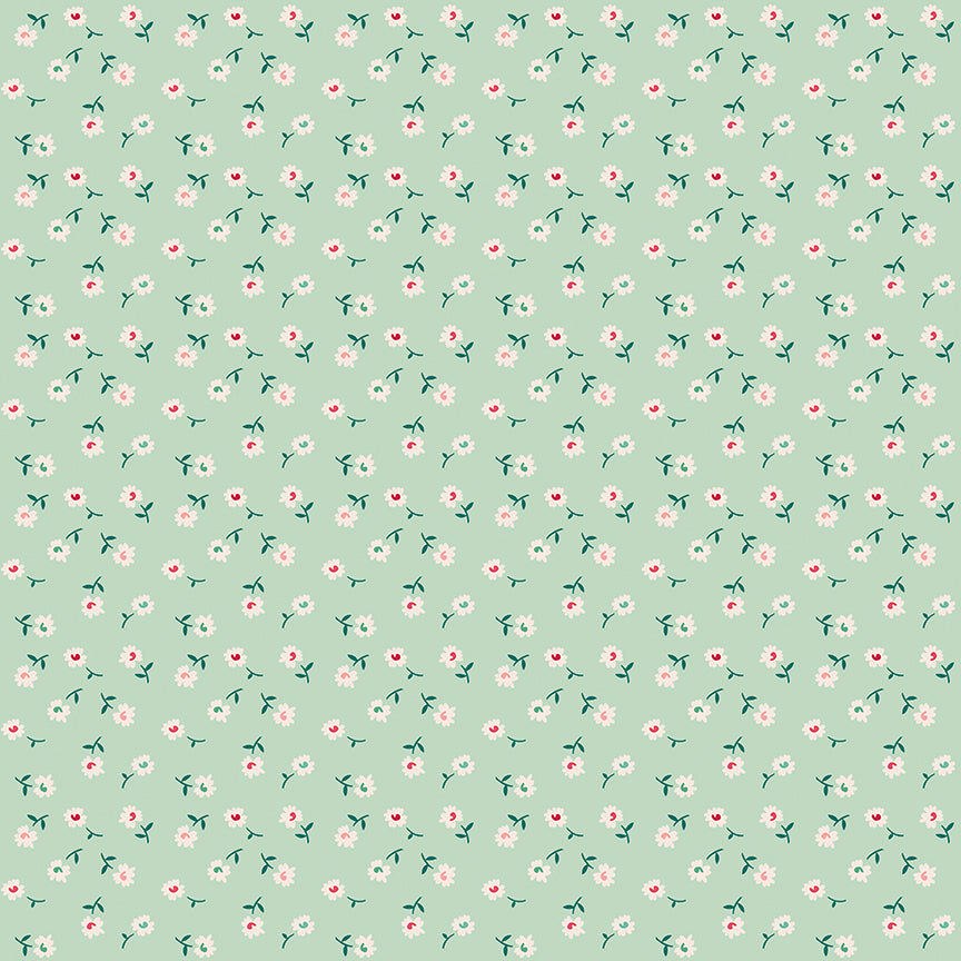 Fabric Riley Blake Lori Holt in Color Sage Daisy Berry & Sage by the Quarter Yard C17395-SAGE